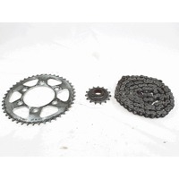 "CHAIN KIT OEM N. 67620711A	 SPARE PART USED MOTO DUCATI MONSTER 696 (2008 -2014) DISPLACEMENT CC. 696  YEAR OF CONSTRUCTION 2009"