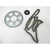 CHAIN KIT OEM N. 131440576 420410087 920570695 SPARE PART USED MOTO KAWASAKI Z 650 DAL 2017  DISPLACEMENT CC. 650  YEAR OF CONSTRUCTION 2017