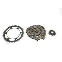 CHAIN KIT OEM N. 76510065116 75010051042  SPARE PART USED MOTO KTM 690 SM SUPERMOTO (2006 - 2012) DISPLACEMENT CC. 650  YEAR OF CONSTRUCTION 2008